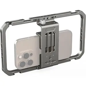 Universal Smartphone Video Rig for  17 16 15 14 for , Filmmaking Vlogging Rig Aluminium Alloy Phone Video Cage Grip with Cold Shoe Mount for Videomaker Videographer