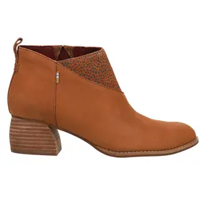 TOMS Womens Leilani Cheetah Round Toe Chelsea Casual Boots Ankle Mid Heel 2-3" - Brown