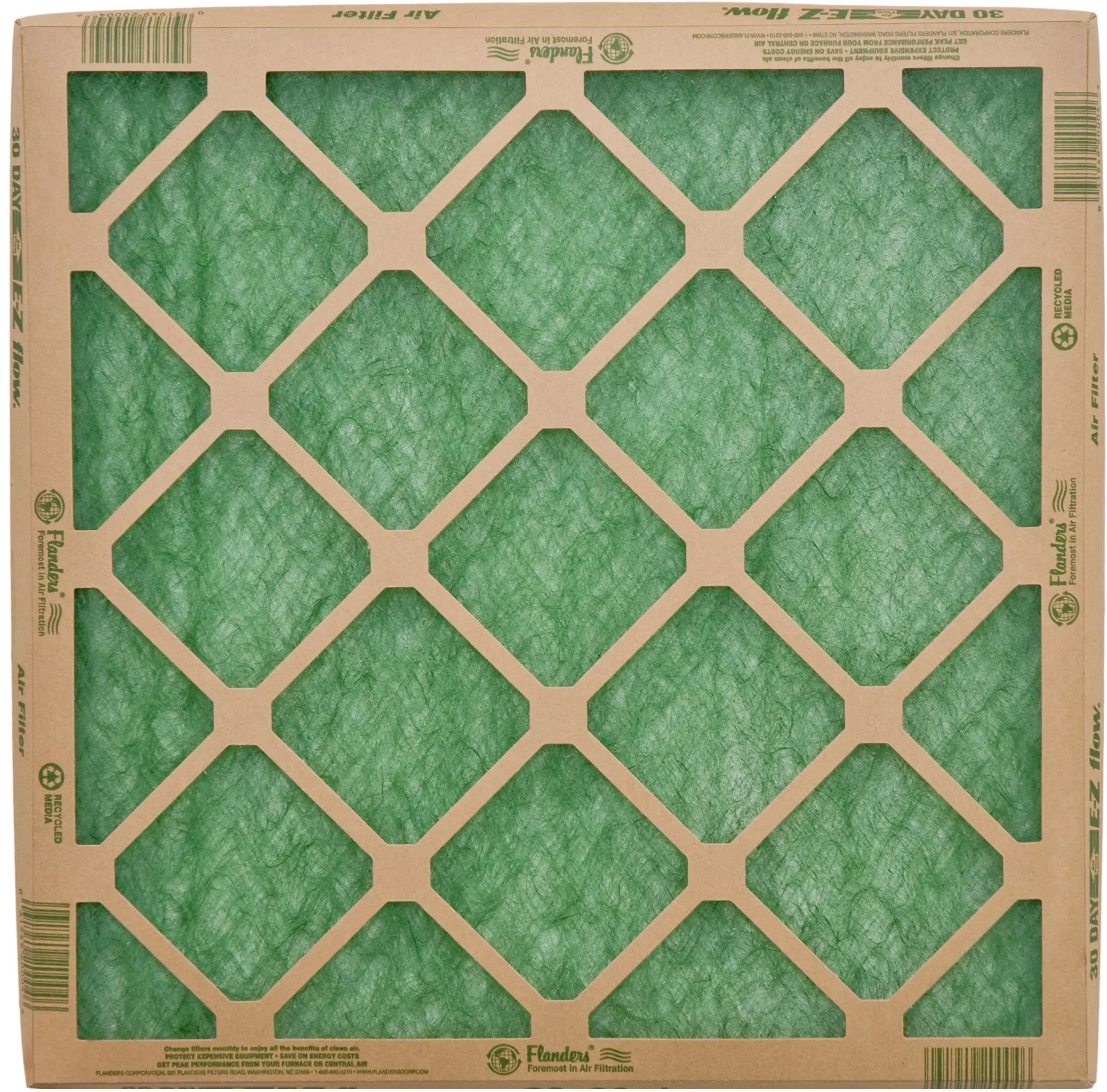 AAF Flanders 4 Pack 20" x 30" x 1" Nested Fiberglass, MERV 1 Air Filter.