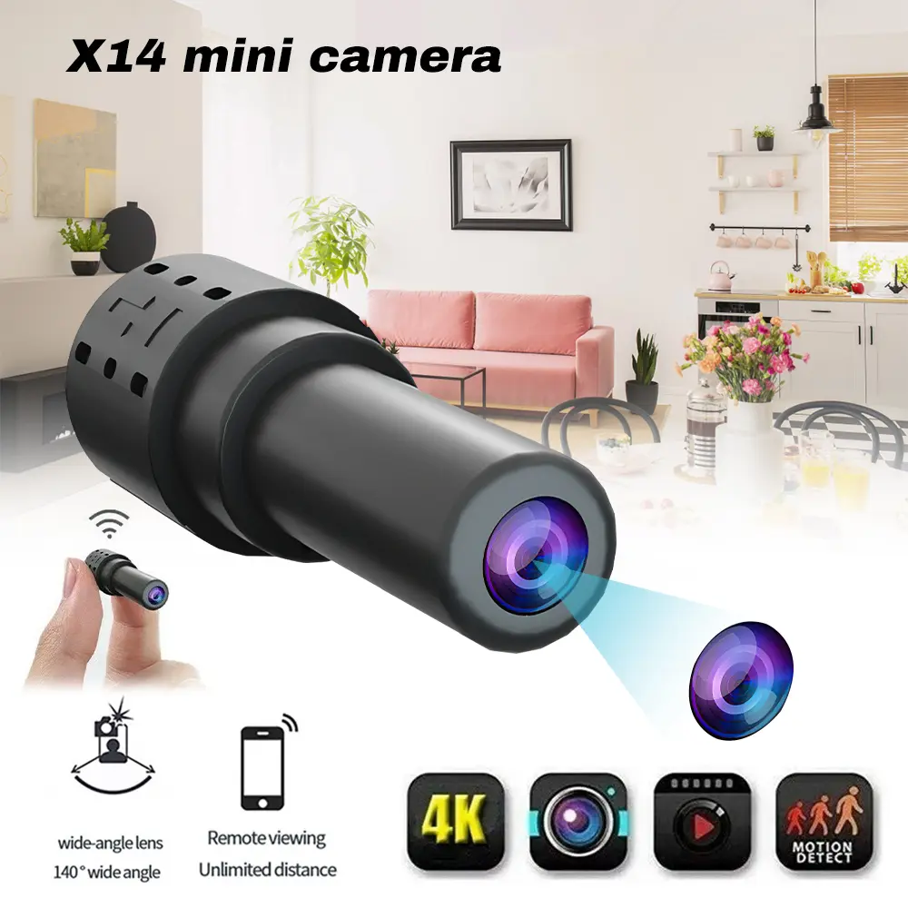 1080P Mini Hidden Magnetic Button Covert Security Camera - WiFi Wireless Indoor Camera with Night Vision, Motion Detection, 140° Wide Angle Lens, Plug-and-Play, No Battery/SD Card for Home, Office Device Monitoring