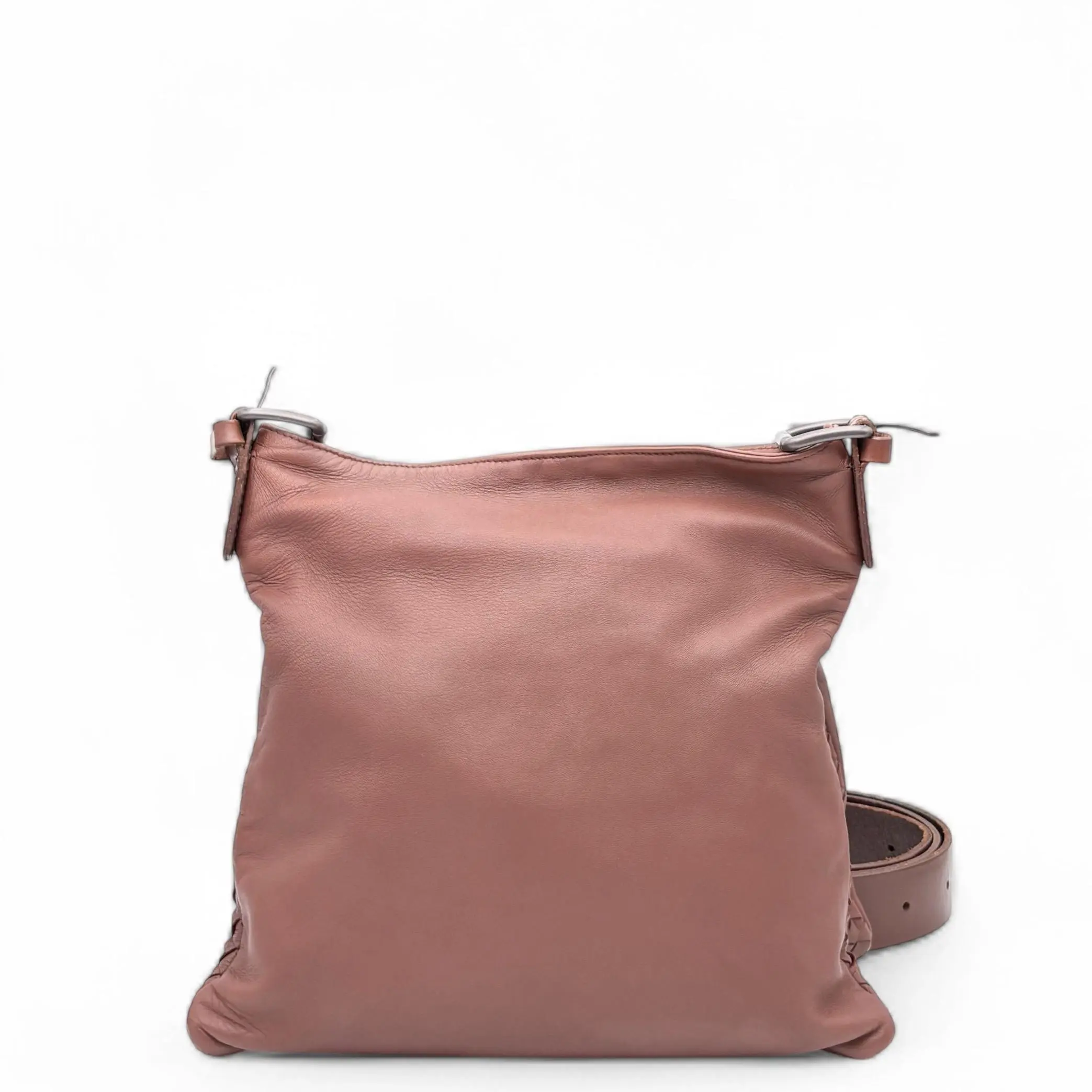Pre-owned BOTTEGA VENETA Leather Crossbody Bags Crossbody Bag Calfskin Calfskin Intrecciato Brown (jz1026m4)