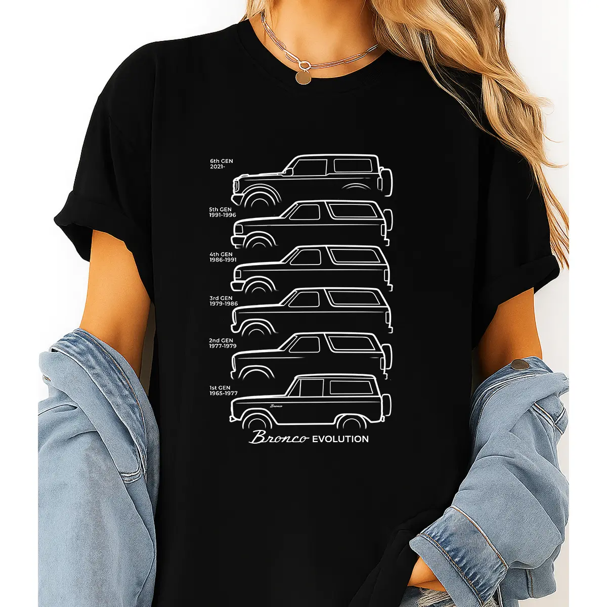 Bronco Revolution T-shirt, 6 Gen Of Ford Bronco Shirt, Bronco Shirt, Country Girl, Adventure, Truck Lover, Womenswear, Menswear
