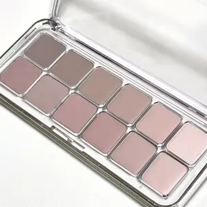 12-Color Eyeshadow Palette, Matte, Shimmer, and Glitter Finishes, Earthy Tones for Sophisticated Look, Versatile and Multifunctional, Ideal Gift