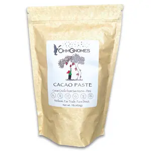 OhmGnomes Organic Peruvian Ceremonial Cacao Paste for Drinking Chocolate, Baking, & Chocolate Making