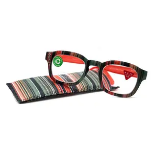 Rivera, (Premium) Reading Glasses, High End Readers +1.25 to +3 Magnifying Eyeglass, Candy (Orange, Green n Black) Square, NY Fifth Avenue. Unisex Lightweight