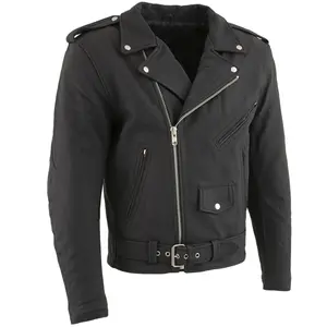 Milwaukee Leather Men's Leather Motorcycle Jacket with CE Armor - Classic Biker Riding Jacket