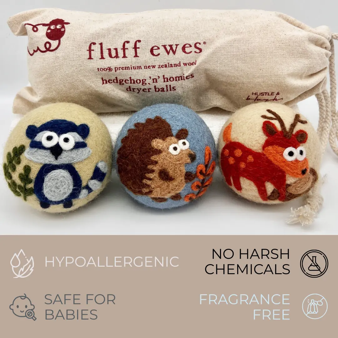 Fluff Ewes Natural Wool Organic Dryer Balls