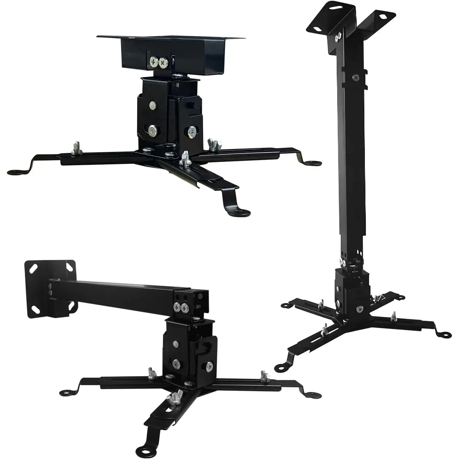 Projector Mount Wall or Ceiling Projection Mount Bracket with Adjustable Height and Extendable Arms Mounts for Home and Office Projector