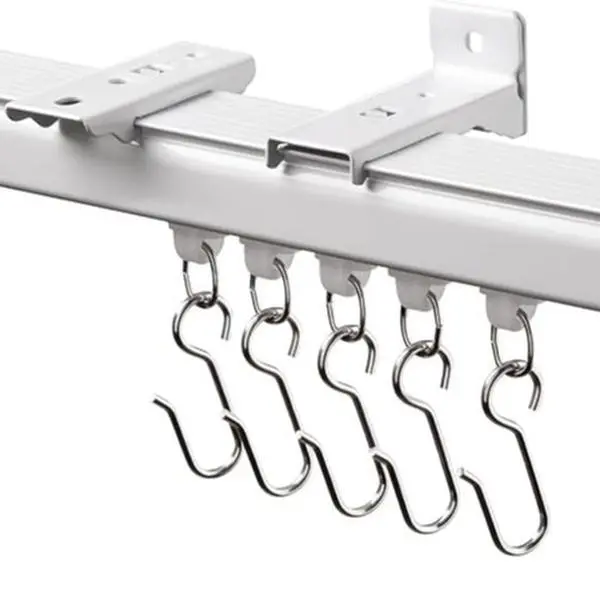 INOVADAY Adjustable Aluminum Alloy Curtain Slide Rails - Silent Strips Included, Ceiling & Wall-Mounted, 3 Hook Types, Home Ceiling Curtain Track for Bedrooms, Living Rooms