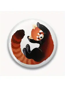 1Pc DIY Craft Buckle - 44mm (1.73 ") Red Panda Pin for Bags, Jackets and Gifts, Holiday Gifts, Party Gifts