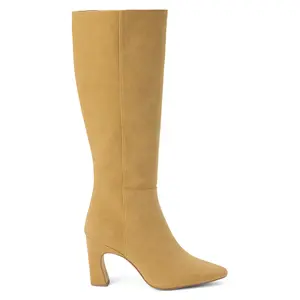 COCONUTS by Matisse Womens Willow Pointed Toe Zippered Casual Boots Over the Knee High Heel 3" & Up - Yellow