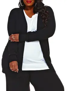 WOMEN'S PLUS SIZE KNIT GARDIGAN