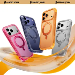 MAGIC JOHN iPhone 17 Pro/Pro Max Case | MagSafe, 360° Rotating Stand, Shockproof Air Cushion, Matte Anti-Fingerprint