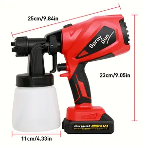 【summervibes】Paint Sprayer HVLP Spray equipment 3 Patterns Electric HVLP High-Pressure Spray tool  800ml TankEasy to Clean for Furniture, Cabinets Fence Walls Door Garden Chairs etc Cordless Copper Motor Paint Sprayer Brushless HVLP Cordless Paint Sprayer