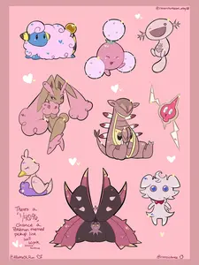 Pink and Proud! -Pink Shiny Pokemon Sticker Sheet