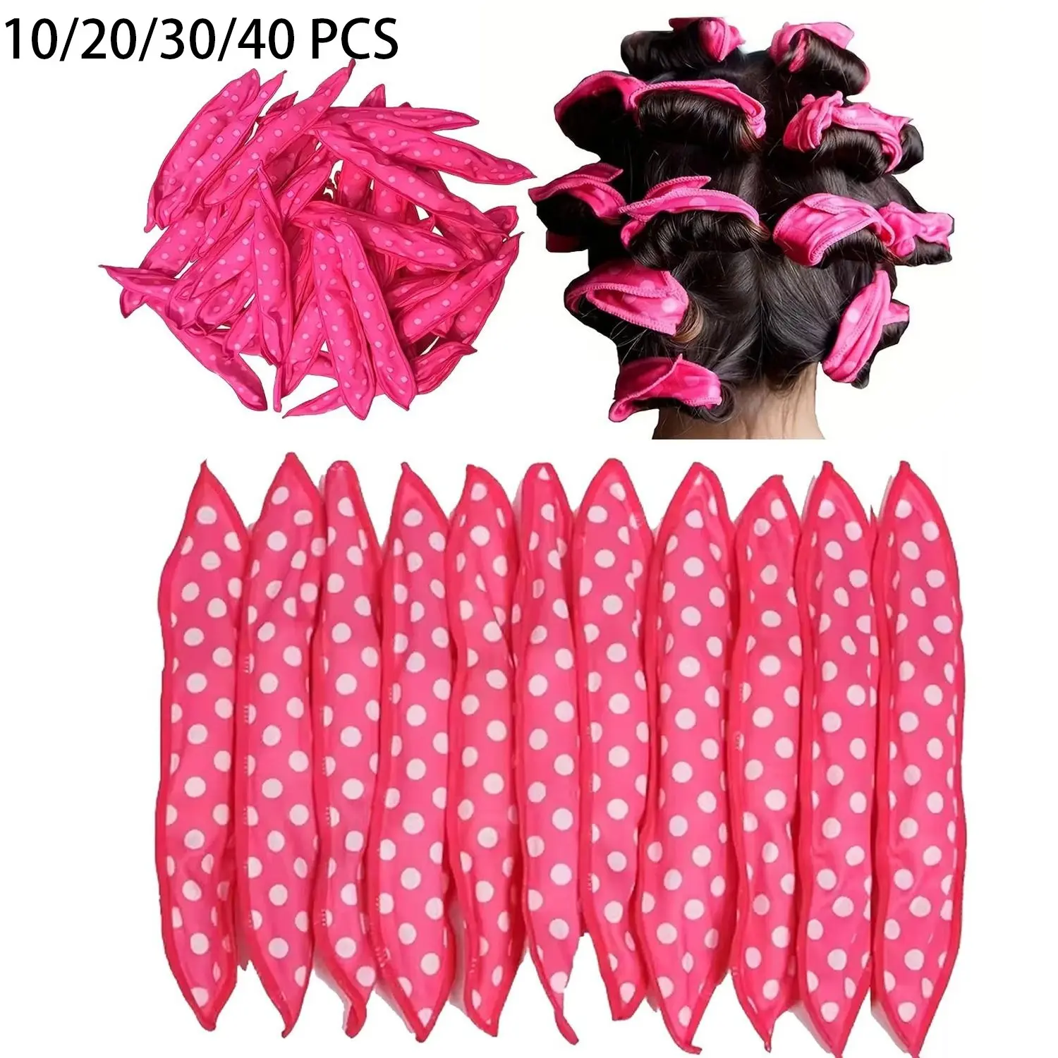 Heatless Foam Hair Curler Set, Soft Overnight Hair Rollers for Natural Curls & Waves, Flexible DIY No-Heat Curling Styling Tools for Women, Heatless Curlers