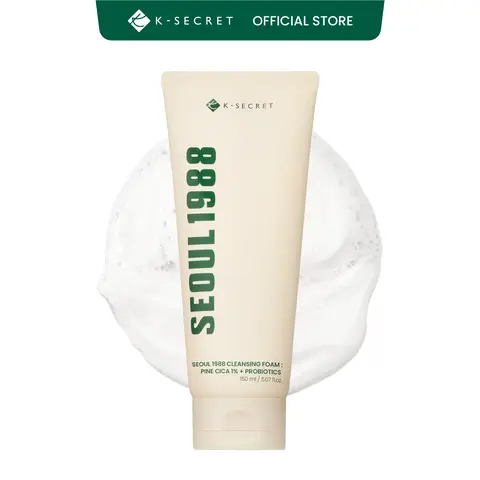 [KSECRET Official] SEOUL 1988 Cica Cleansing Foam – Deep Pore Cleansing & Soothing Care | Daily Facial Cleanser for Sensitive Skin | Korean Skincare