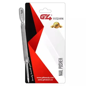 G4 Vision 5½ Inch Stainless Steel Nail Pusher Cuticle Remover Tool for Manicure Pedicure with No-Slip Grip and 2-in-1 Heads