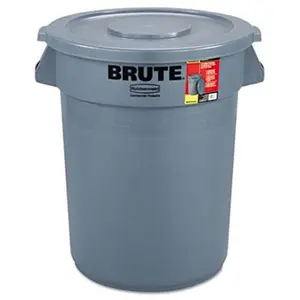 212 MAIN Plastic Brute Series 32gal Container - Rubbermaid Commercial Bulk Pack, Tight-Seal Organizer for Baby & Maternity Room Decor and Baby Furniture Organization