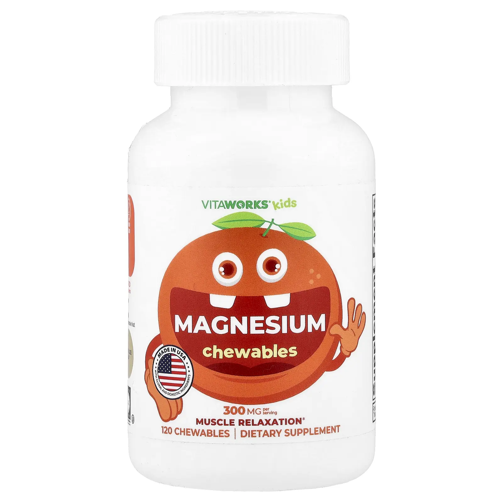 VitaWorks Kids, Magnesium Chewables, Orange, 120 Chewables (150 mg per Chewable)