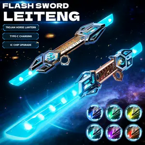 Retractable Dual Blades Lightsaber Toy with Cool Collision Sound Effects, Multi-Color Lights, Wielding a Powerful Sound Effects Lightsaber, Flashing Finger Spinning Toy, Ideal Gifts for Christmas and Birthday