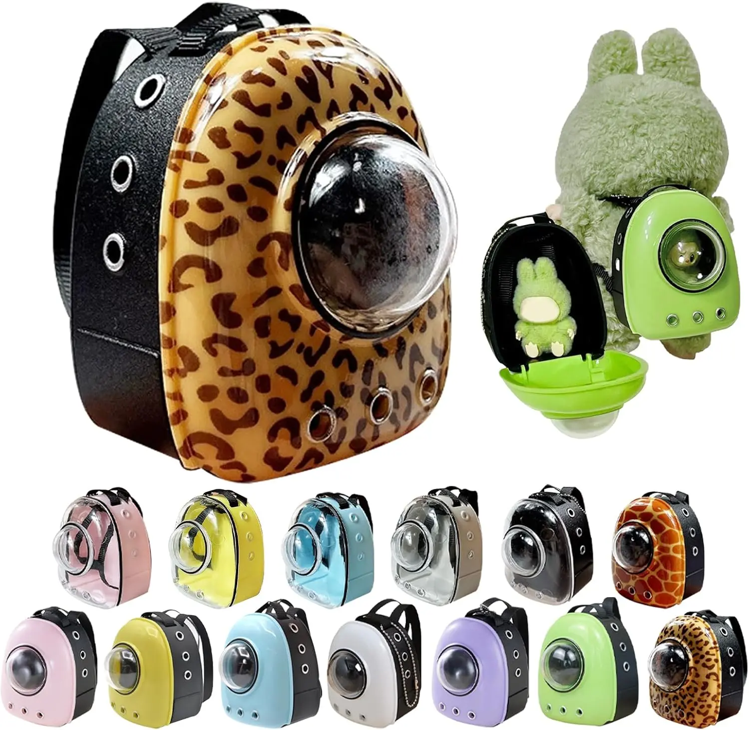 Doll Backpack for 17cm doll , Realistic Miniature Pet Space Carriers, Mini Backpack Keychain for Labuuu, Mini Bags for Labuuu Dolls