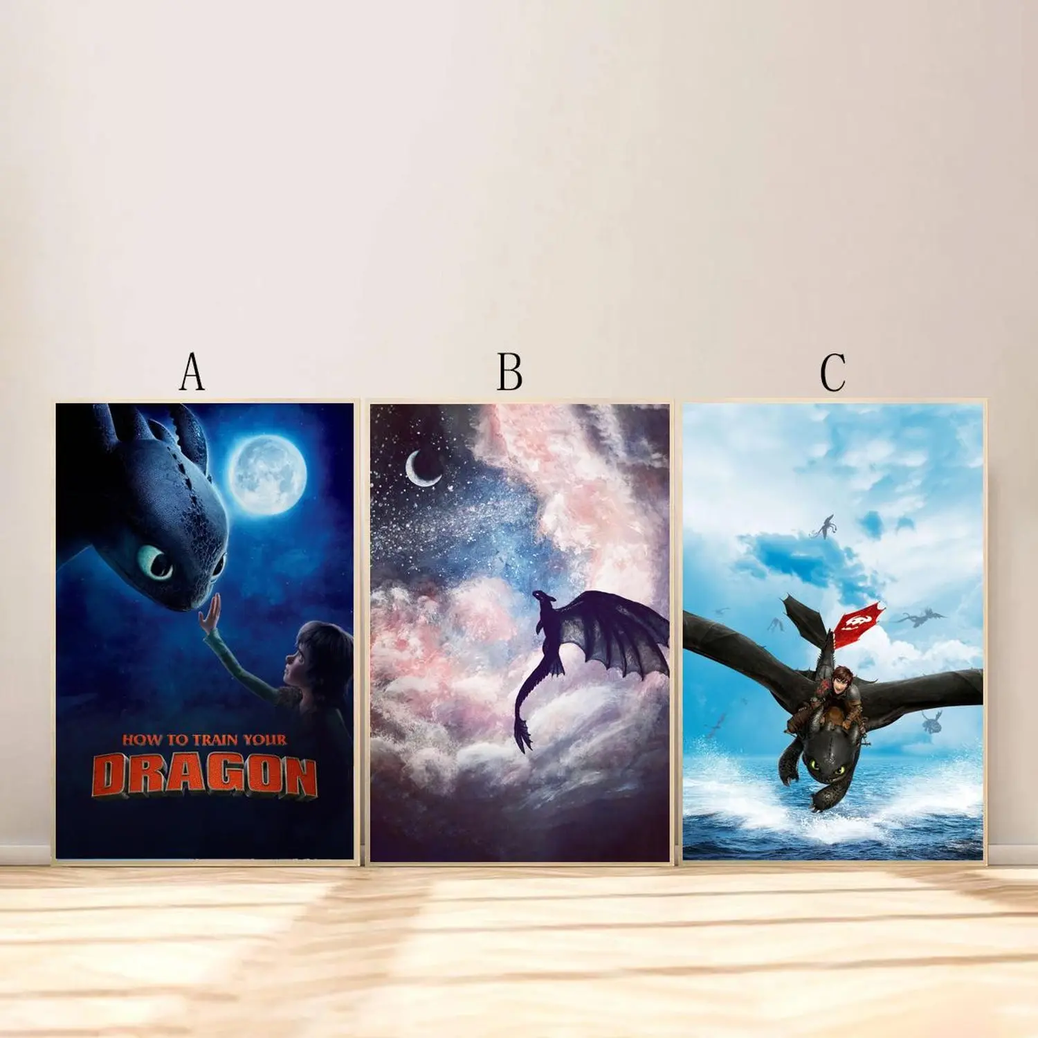 How to Train Movie Poster For Living Room Bedroom Decor, #Toothlesss Dragon Poster, Train Dragon Poster, Movie Poster Decor