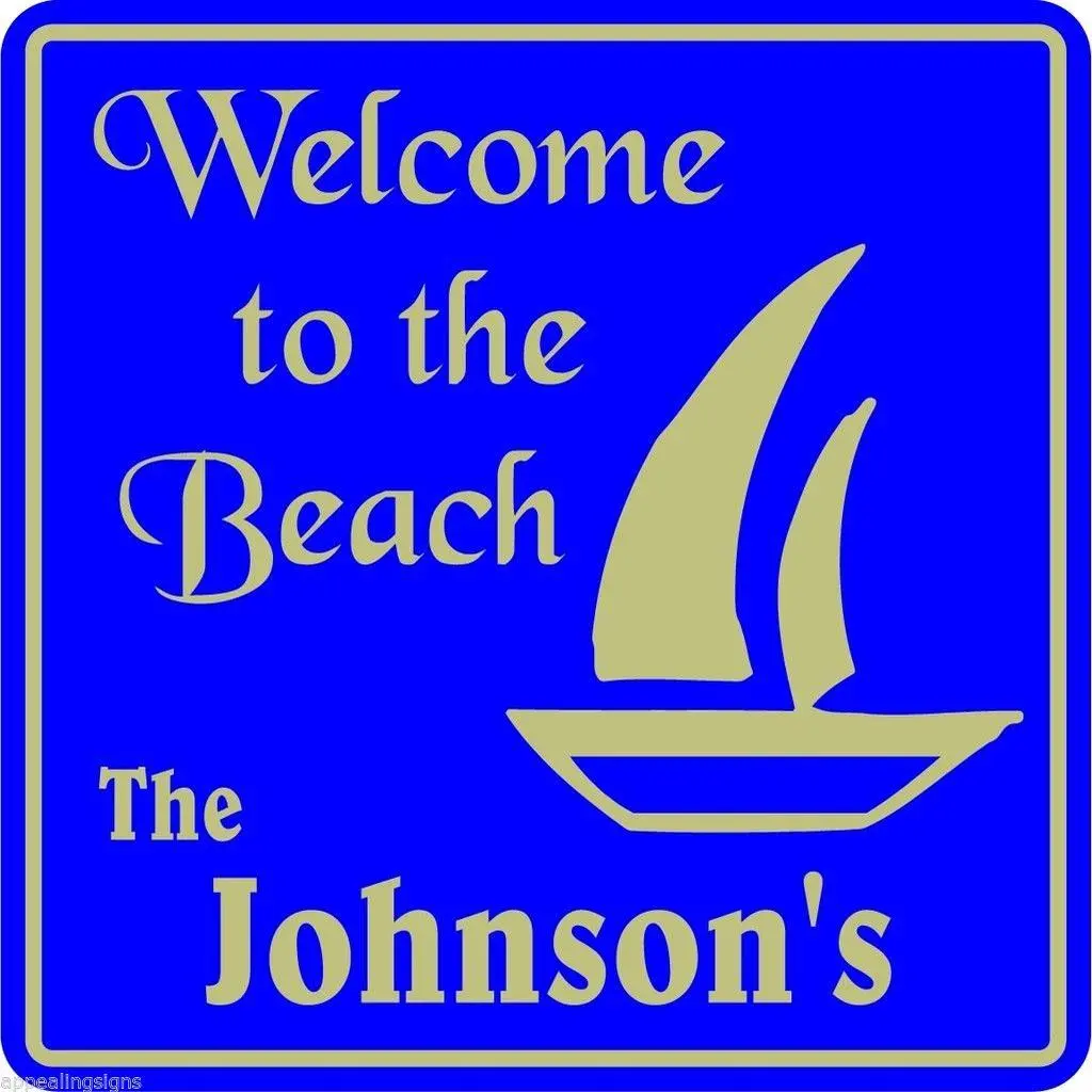 Personalized Custom Name Welcome To Beach Home Nautical Marine Sign  #5