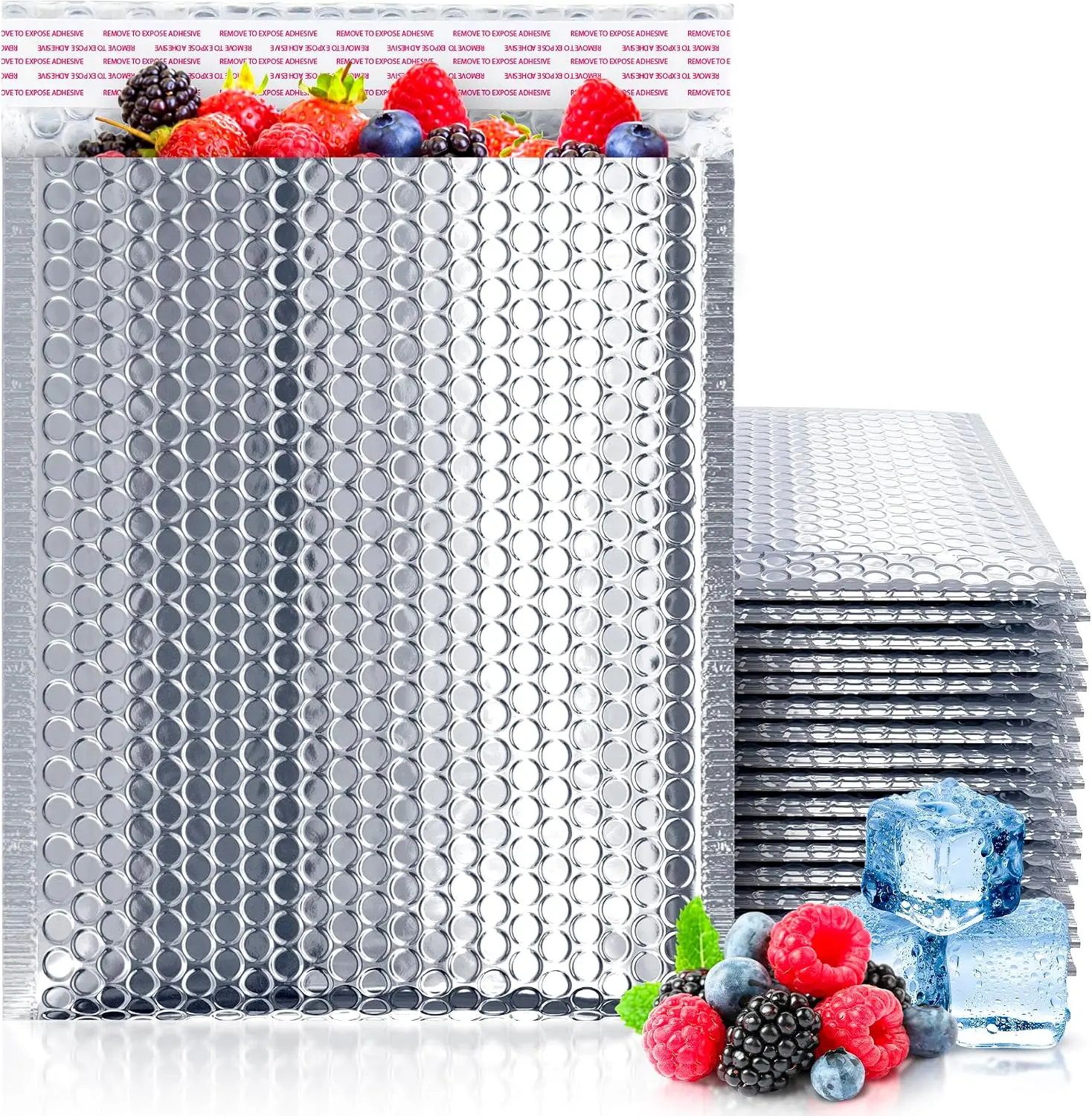 10-Pack Thermal Bubble Mailers, 11x15 in Metallic Foil Insulated Self-Seal Waterproof Shipping Envelopes for Cold Shipping Food & Perishables (Office Stationery & Postal Supplies)