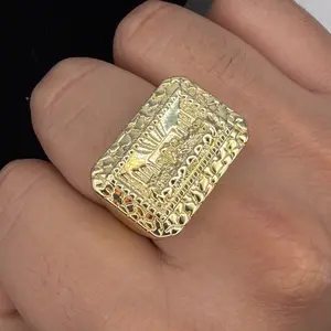 The Last Supper Nugget Ring 14k Gold Plated Elegant