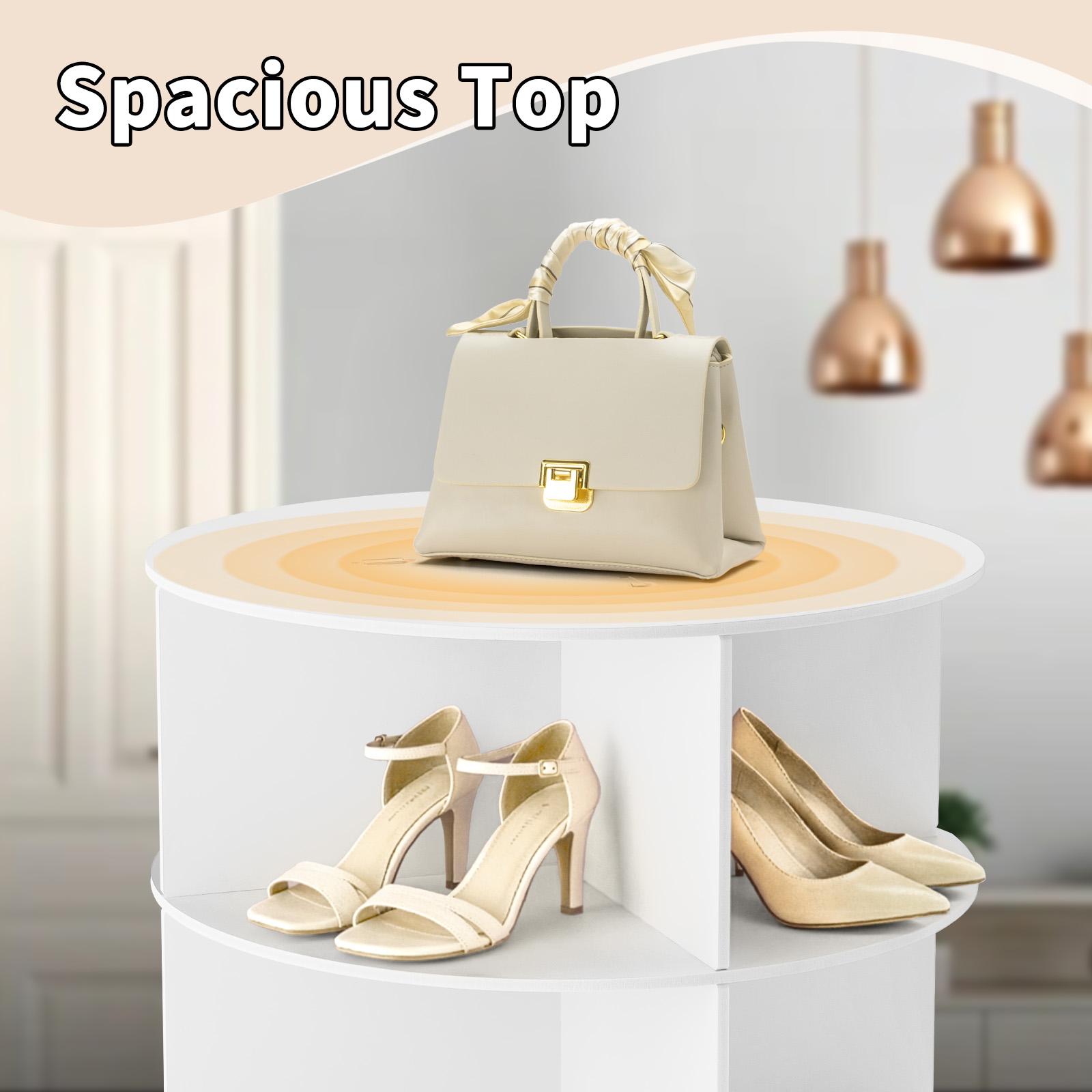 7-Tier 360° Rotating Shoe Rack Organizer, Wood-Plastic Composite, 60x60x184 cm, White, Space-Saving, Durable, Easy Assembly, Shoe Storage System 7-Tier 360° Rotating Shoe Rack Organizer, Wood-Plastic Composite, 60x60x184 cm, White, Space-Saving, Durable, Easy Assembly, Shoe Storage System