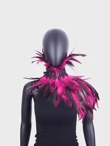 Gothic Style Feather Scarf Shawl, Stage Performance Makeup Ball Halloween Costume Accessory, Fashionable and Unique Design