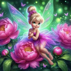 5D DIY Full Drill Round Diamond Painting - Diamond Painting Kit Fairy Flowers Mosaic Canvas DIY Wall Art, Home Wall Decoration, Handicraft, Suitable for Halloween, Christmas, Birthdays, and Anniversary Gifts, DIY Kits