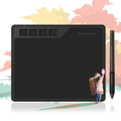 Gaomon S620 Wired Digital Graphic Tablet - 6x4 in Battery-Free Stylus Pen Tablet (No Battery Needed), USB Port, for Drawing, Remote-Working, Mac, Windows, Android Devices