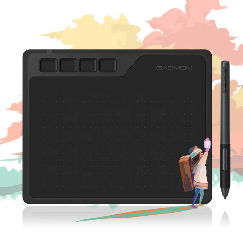 Gaomon S620 Wired Digital Graphic Tablet - 6x4 in Battery-Free Stylus Pen Tablet (No Battery Needed), USB Port, for Drawing, Remote-Working, Mac, Windows, Android Devices