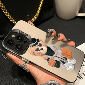 Heart Glasses Bear Pattern Valentine's Day Gift, Premium Thick Anti-Drop Phone Case Compatible with iPhone 17/17 Pro Max/air/12-16 Series
