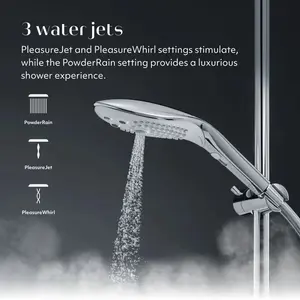 Womanizer Wave Shower Head Massager with 3 Water Jets for PleasureJet, PleasureWhirl & PowderRain Settings Eco Smart Tech for Effortless Installation