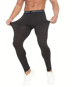 Gimnasio para hombre Fitness correr pantalones deportivos atletismo mallas ajustadas Joggings pantalones de compresión de Yoga ajustados pantalones de chándal de Lycra ajuste seco