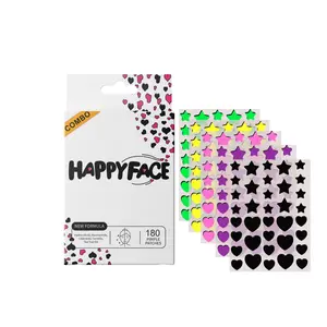 180 Count Pack, Combo Stars and Hearts Pimple Patches, 2 Sizes Acne Blemish Spot Dots, Hydrocolloid, Skincare, Skin Repair, All Skin Types Clear