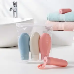 3-Piece Lotion Refill Bottles, Travel-Friendly, Shampoo & Shower Gel Dispenser, 60ML, Reusable Pe Bottle, Beauty Makeup Accessories