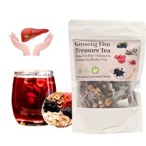 Kidney Tea Formula Ginseng Five Treasure Tea Combination Scented Tea Eight Treasure Tea Red Date Wolfberry Tea Men's Tea Health Tea Mulberry Herbal Formula Health Tea 20bags Organic