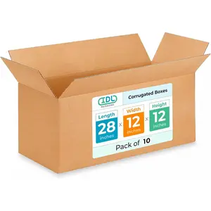 Long Shipping & Moving Boxes 28x12x12 inches (10-Pack) - Extra Strength 200 lb vs Regular - Corrugated Boxes for Packaging Moving Stuff - Packing Box - Packing Box for Shipping by IDL Packaging