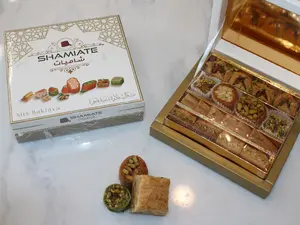 Shamiate Sweets Mic Baklava 250g - Variety of Flavors in individual pieces in a Box