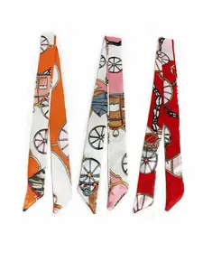 Carriage Pattern Tie, Multifunctional Neckerchiefs for Women, Fashionable Neckerchiefs for Daily Wear, Casual Versatile Neckerchiefs for Women & Girls, Neck Scarf, Casual Soft Scarf