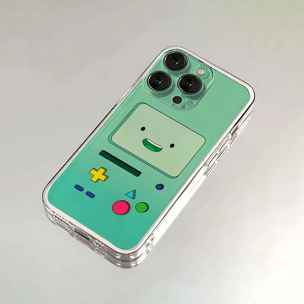 Adventure Time Animal Print Transparent Soft Silicone Canvas Smartphone Case - Handheld Cellphone Protection for iPhone 17, 16, 15, 14, 13, 12, 11 Pro Max Plus