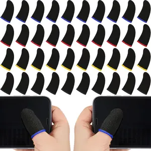 120 Pcs Finger Sleeve for Gaming Anti Sweat Game Controller Thumb Sleeve Breathable Finger Covers Touchscreen Gaming Gloves for Mobile Phone Game, 4 Designs(Colorful)