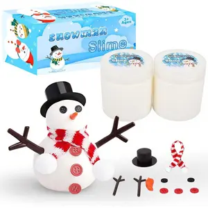 2 Pack Large-Capacity Slime Kit with Snowman Accessories,Do You Want to Build a Snowman,Build, Melt & Rebuild Fun,Desk Toy for Kids,Christmas Stocking Stuffer