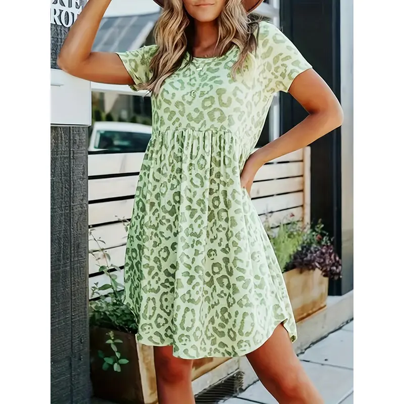 slim fit dress slacks CurveWow Wrap Midi Dress Green Animal – Curvewow main image 1