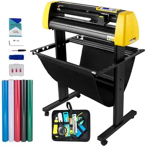 VEVOR Vinyl Cutter Machine, 34 in/ 870 mm Max Paper Feed Cutting Plotter, Automatic Camera Contour Cutting LCD Screen Printer with Stand Adjustable Force and Speed for Sign Making Plotter Cutter