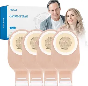 20 PCS Colostomy Bags, One Piece Drainable Ostomy Pouch with Closure for Ileostomy Stoma Care, Ostomy Supplies, Ileostomy Supplies, Cut-to-Fit, Max 60 Mm
